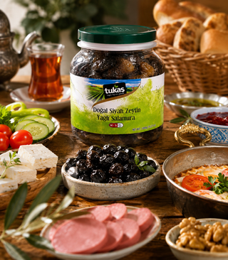 Tukas natural oiled black olives M-S 1kg