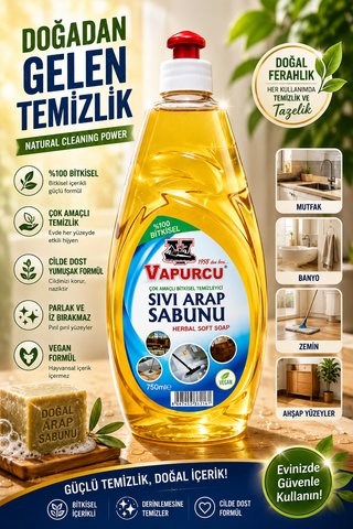 Vapurcu Liquid Soft Soap (Sıvı Arap Sabunu) – 750ml