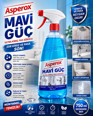 Asperox Mavi Güç Powerful Limescale & Bathroom Cleaner - 1L