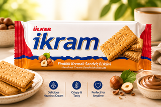 Ülker İkram Hazelnut Cream Biscuits 84g
