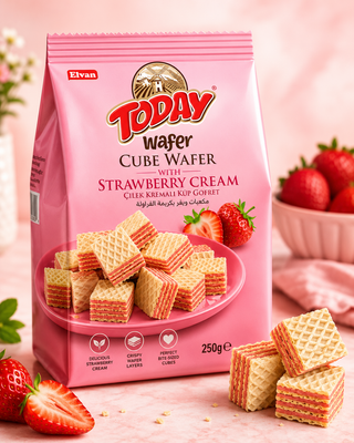 Today Strawberry Cream Wafer Cubes 200g
