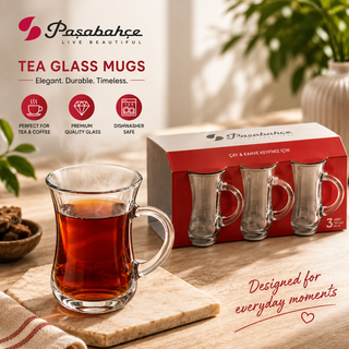 Paşabahçe Kulplu Turkish Tea Glasses – 6 Pack