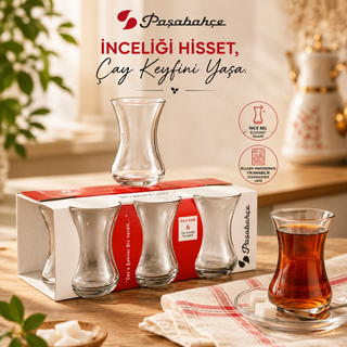 Paşabahçe İnce Belli Turkish Tea Glasses – 6 Pack