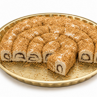 Ozelif Tahini Helva with Cocoa Hazelnut Cream (Kakaolu Fındık Kremalı Tahin Helvası)